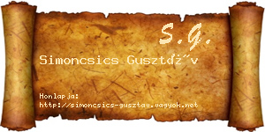 Simoncsics Gusztáv névjegykártya