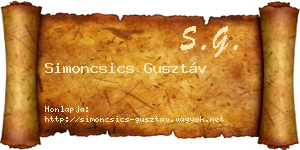 Simoncsics Gusztáv névjegykártya